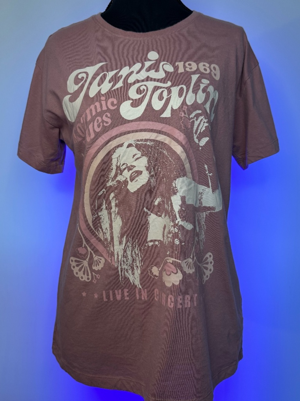 Janis Joplin Graphic Band Tee XXL 18 Pink Vintage Inspired T Shirt